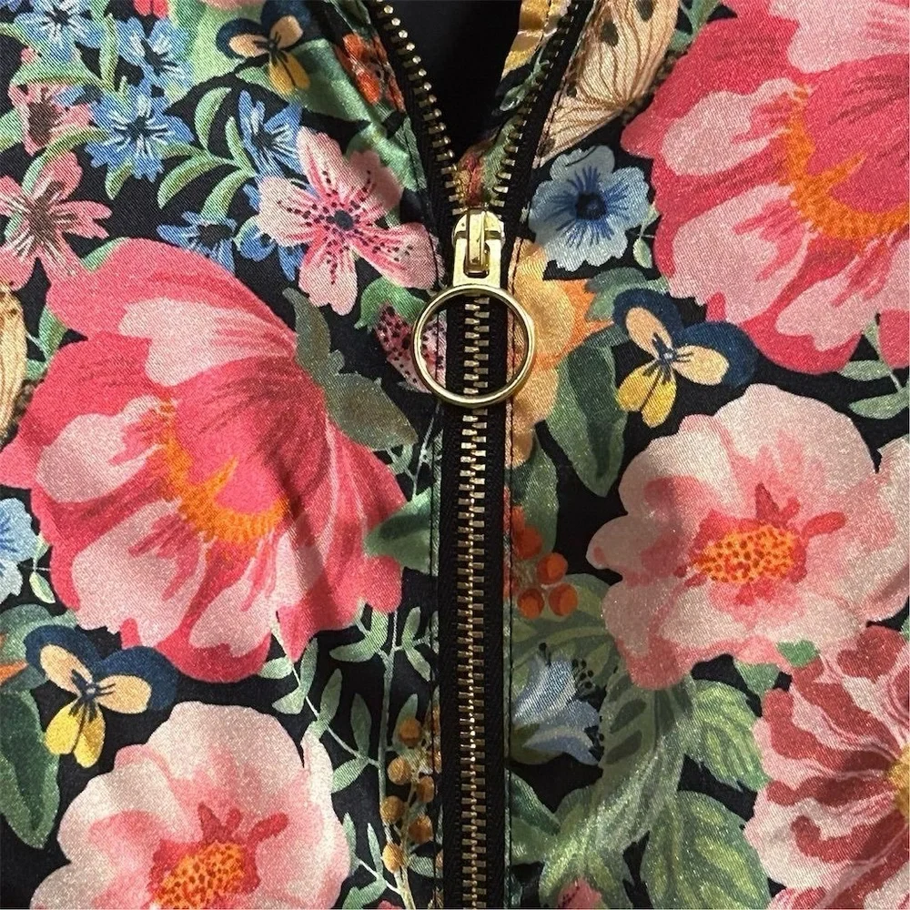 Angela McKay x H&M Kids‎ Floral Bomber Jacket Size 16 Multicolor